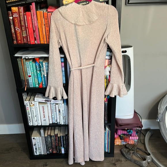 NWT Free People Pink Sparkle Maxi Wrap Dress - Picture 11 of 17